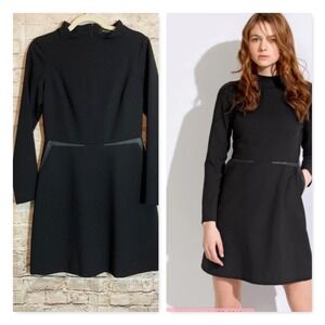 Cop Copine Lusaka Dress Womens 36 Medium Black LBD Avant Garde Fitted Minimalist